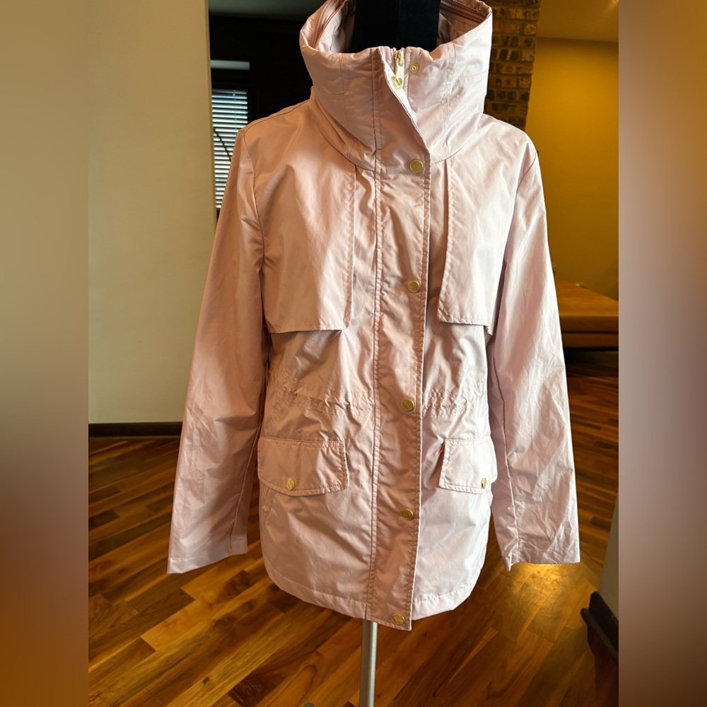 Cole Haan Water Repellent Hooded Parka Apricot Size S, NEW - Picture 4 of 16